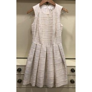Shoshanna Tweed Cream Mini Fit And Flare Dress Size 0